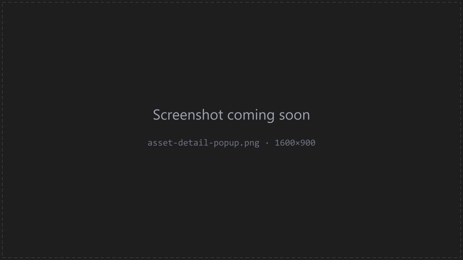 Asset details popup